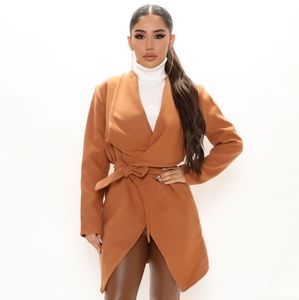 *NWT* Fashion Nova Manhattan Coat Color: Cognac Size:Small